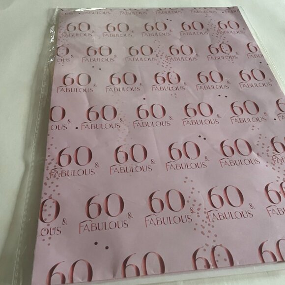 60 & Fabulous Birthday Party Wrapping Paper - Picture 2 of 8